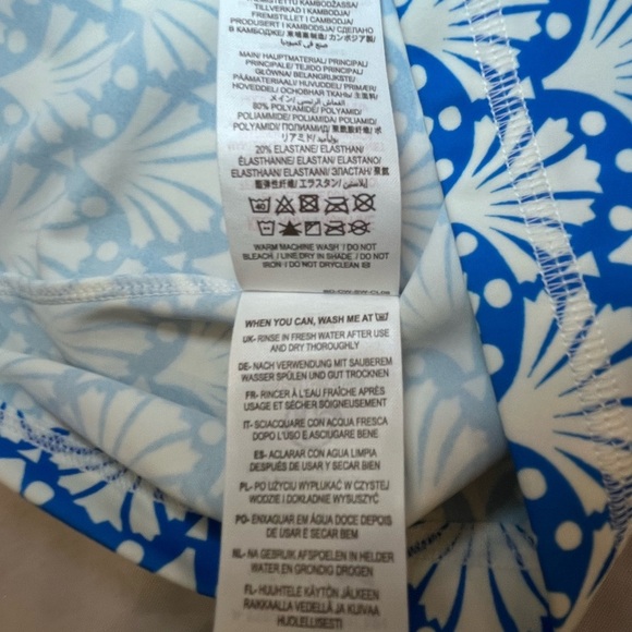 NWT Boden Girls 5-6 Years Blue and Yellow Hotchpotch Long Sleeve Swim Rash Guard - Picture 6 of 6